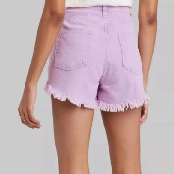 Wild Fable Highest Rise Lilac Distressed Denim Shorts EUC - Picture 2 of 12
